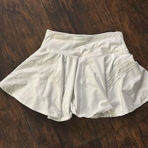 FP Movement by Free People White Skorts with Lace Detail